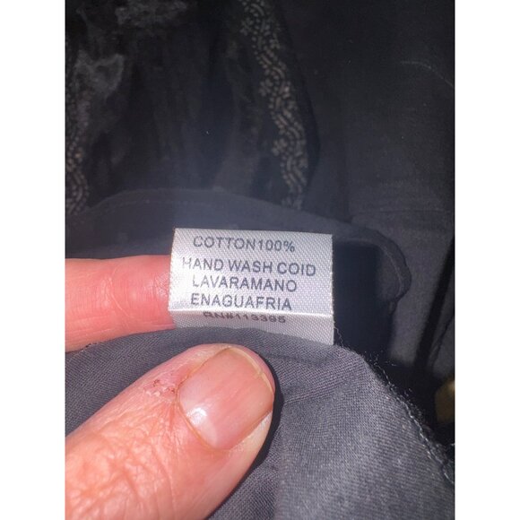 The Impeccable Pig Vintage-Style Black Tunic Top W/ Embroidery Cottage Peasent - Picture 7 of 9